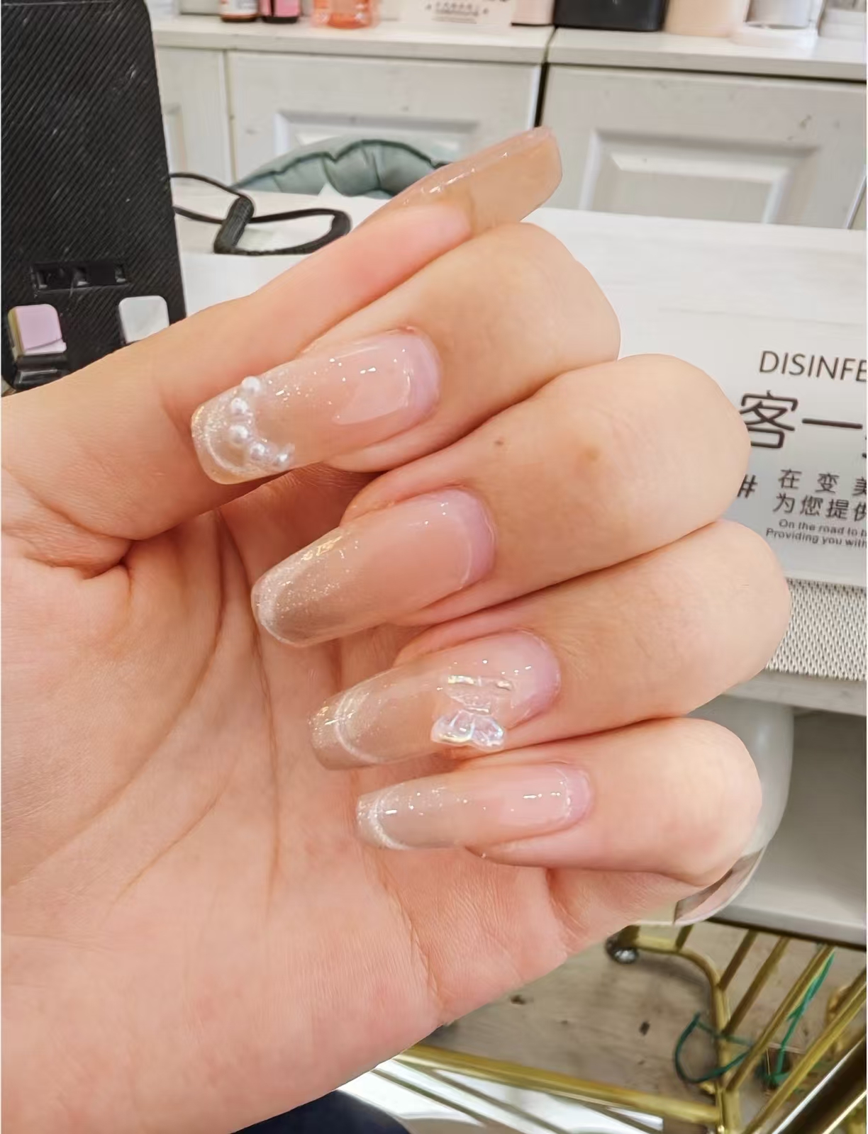 French tip nail style sample